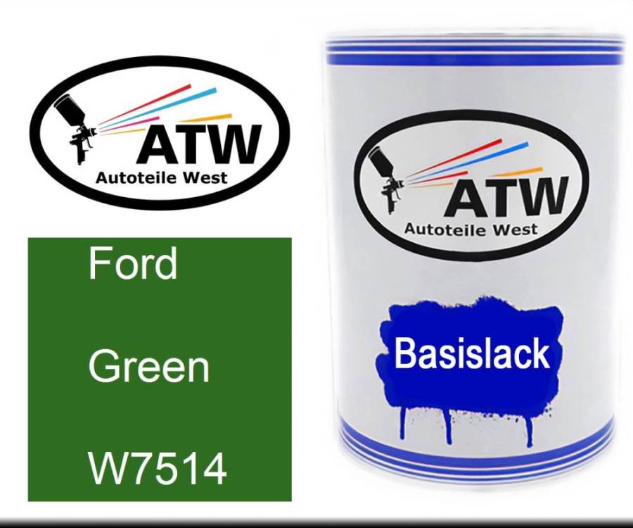 Ford, Green, W7514: 500ml Lackdose, von ATW Autoteile West.