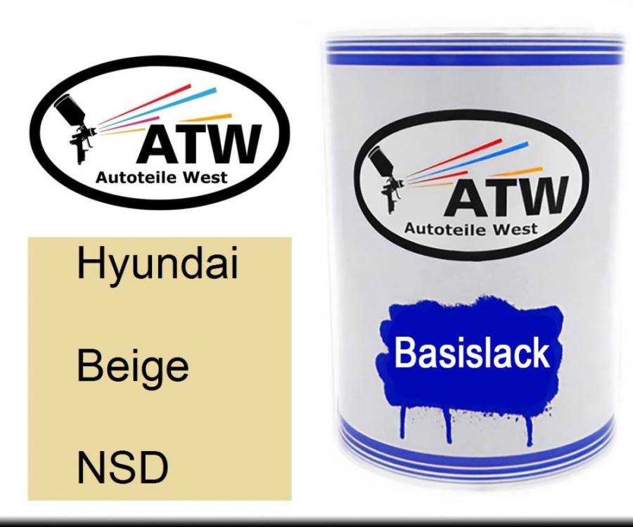 Hyundai, Beige, NSD: 500ml Lackdose, von ATW Autoteile West.