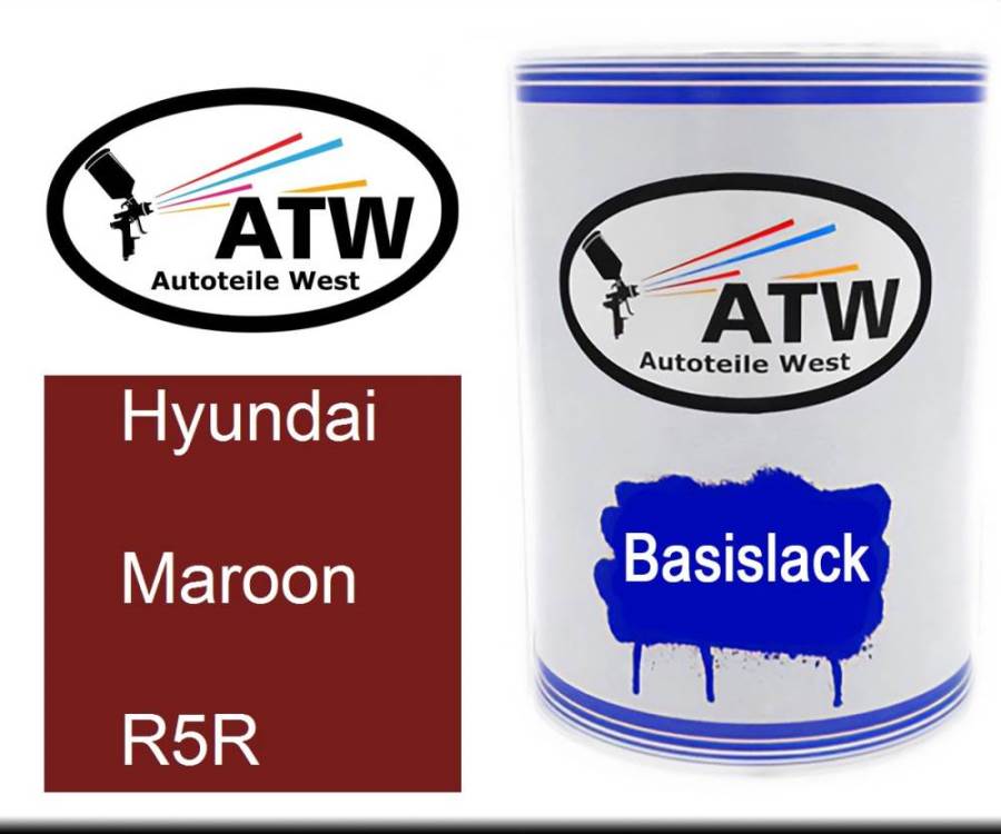 Hyundai, Maroon, R5R: 500ml Lackdose, von ATW Autoteile West.