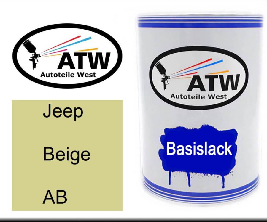 Jeep, Beige, AB: 500ml Lackdose, von ATW Autoteile West.