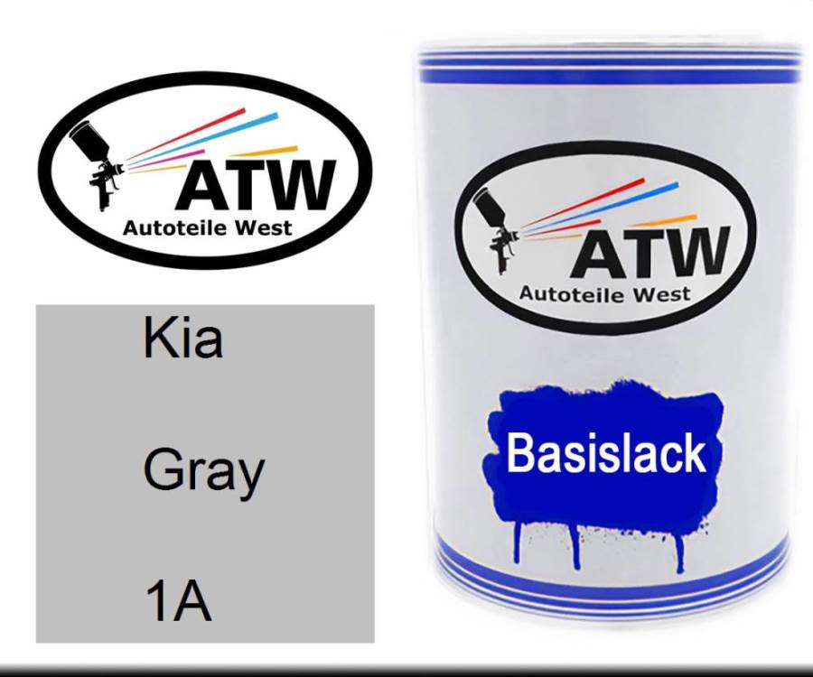 Kia, Gray, 1A: 500ml Lackdose, von ATW Autoteile West.