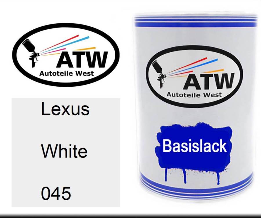 Lexus, White, 045: 500ml Lackdose, von ATW Autoteile West.