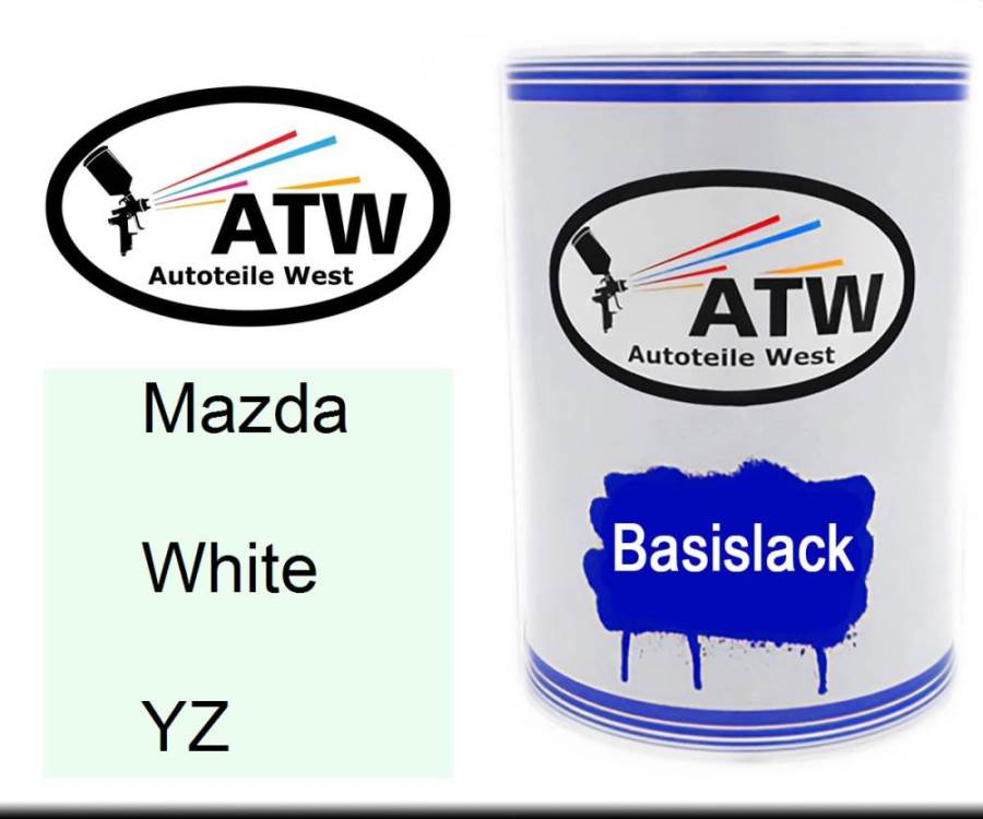 Mazda, White, YZ: 500ml Lackdose, von ATW Autoteile West.