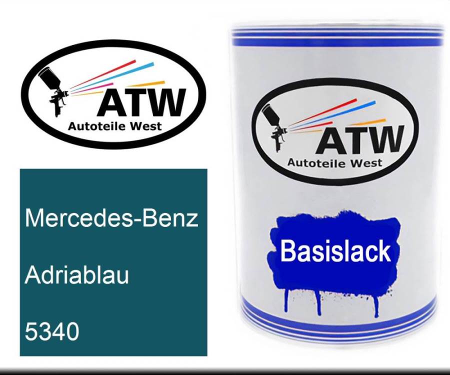 Mercedes-Benz, Adriablau, 5340: 500ml Lackdose, von ATW Autoteile West.