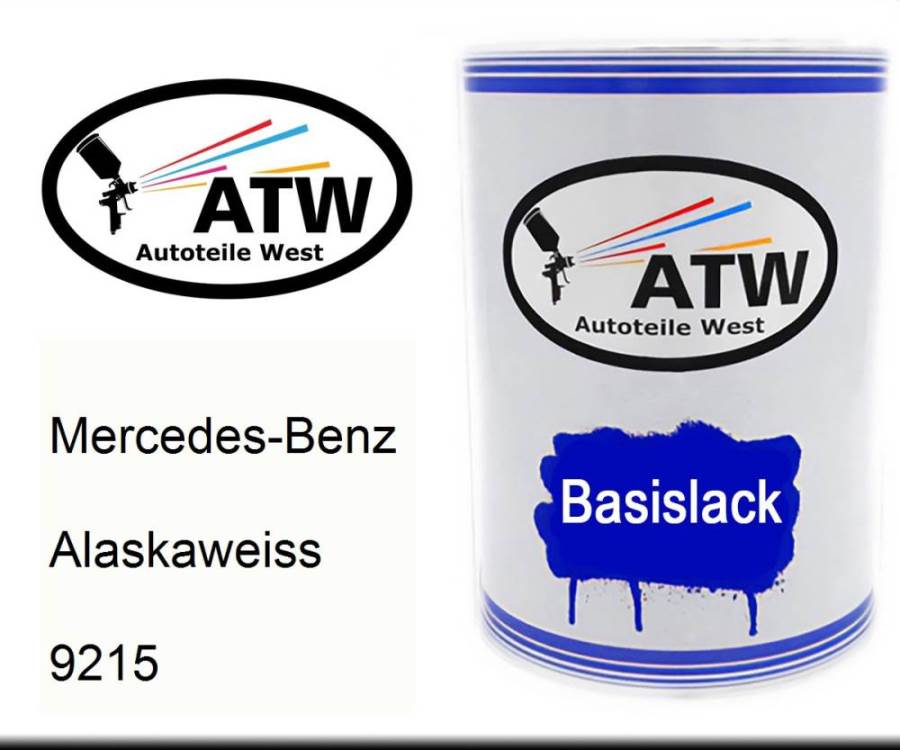 Mercedes-Benz, Alaskaweiss, 9215: 500ml Lackdose, von ATW Autoteile West.