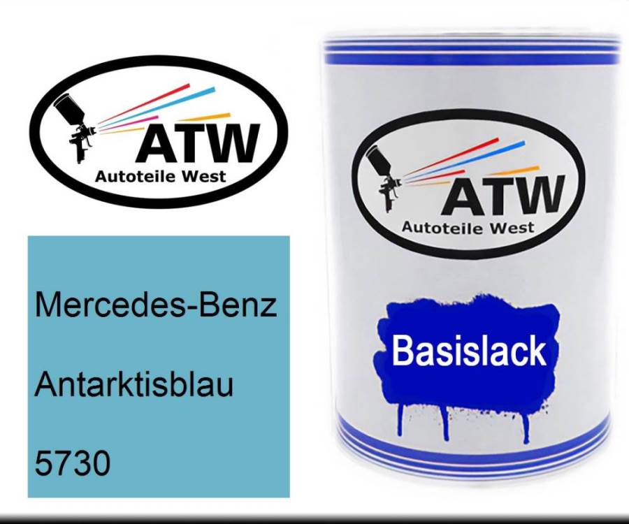 Mercedes-Benz, Antarktisblau, 5730: 500ml Lackdose, von ATW Autoteile West.