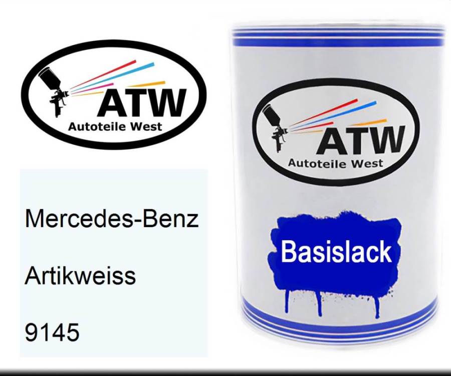 Mercedes-Benz, Artikweiss, 9145: 500ml Lackdose, von ATW Autoteile West.