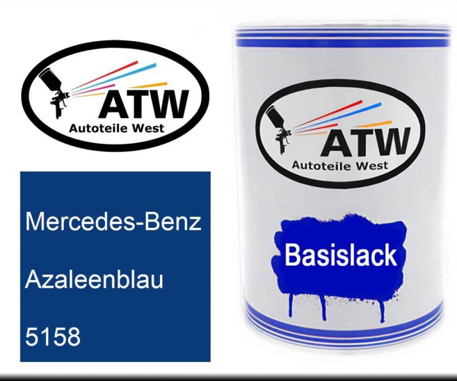 Mercedes-Benz, Azaleenblau, 5158: 500ml Lackdose, von ATW Autoteile West.