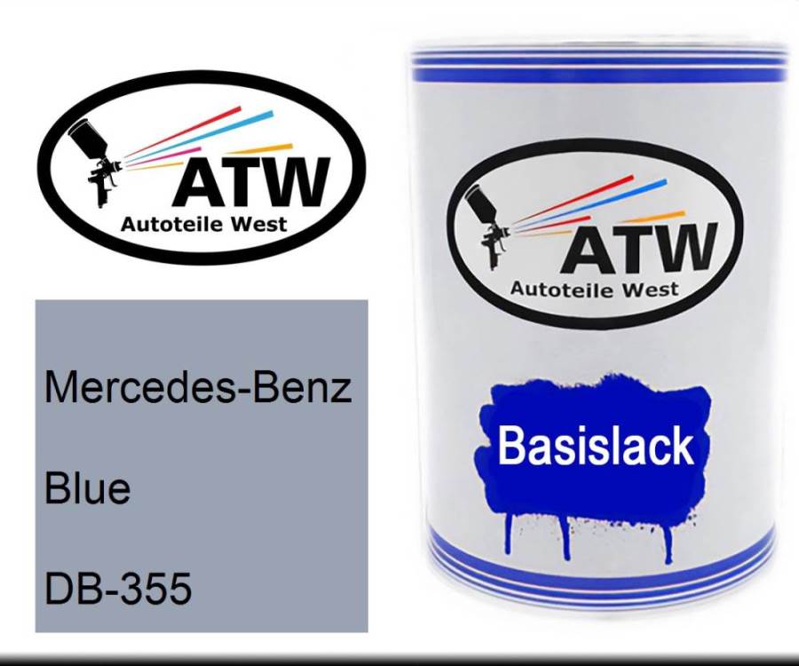 Mercedes-Benz, Blue, DB-355: 500ml Lackdose, von ATW Autoteile West.