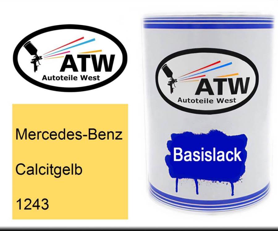 Mercedes-Benz, Calcitgelb, 1243: 500ml Lackdose, von ATW Autoteile West.