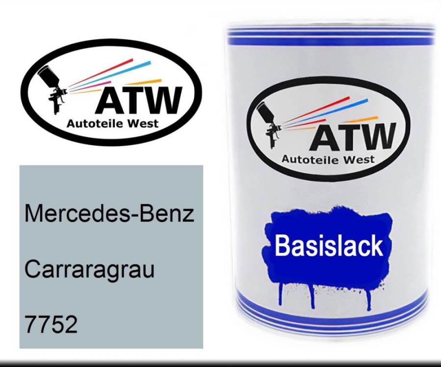 Mercedes-Benz, Carraragrau, 7752: 500ml Lackdose, von ATW Autoteile West.