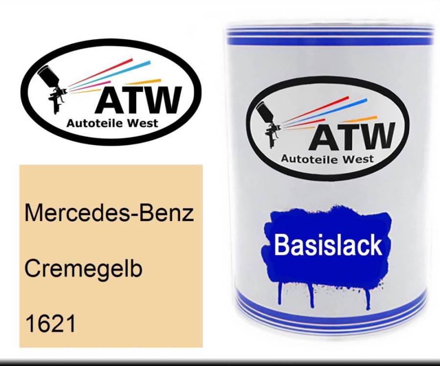 Mercedes-Benz, Cremegelb, 1621: 500ml Lackdose, von ATW Autoteile West.