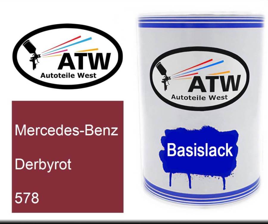 Mercedes-Benz, Derbyrot, 578: 500ml Lackdose, von ATW Autoteile West.