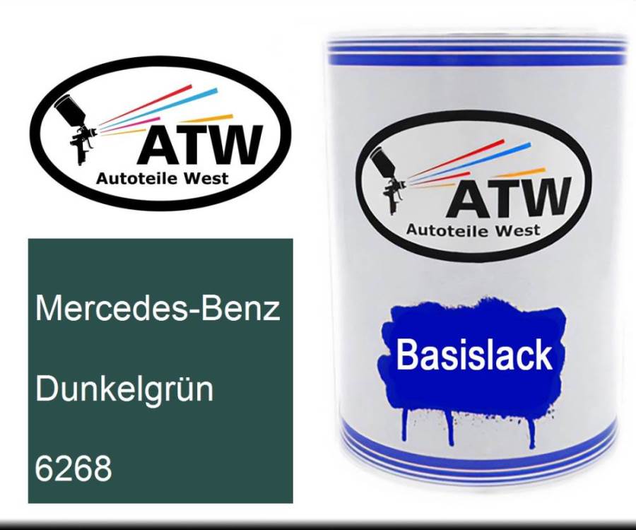 Mercedes-Benz, Dunkelgrün, 6268: 500ml Lackdose, von ATW Autoteile West.