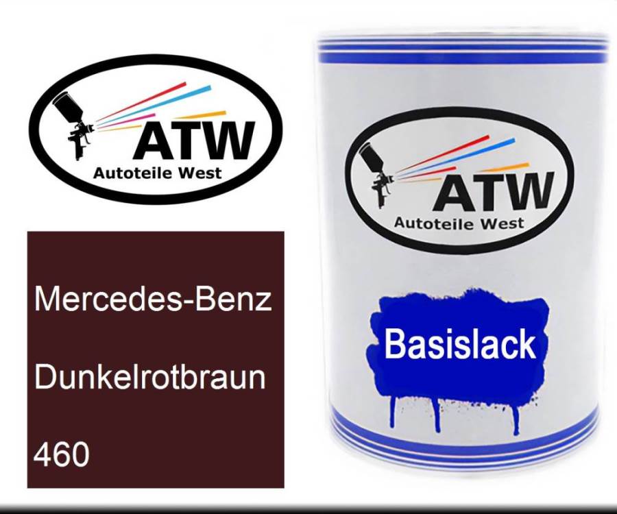 Mercedes-Benz, Dunkelrotbraun, 460: 500ml Lackdose, von ATW Autoteile West.