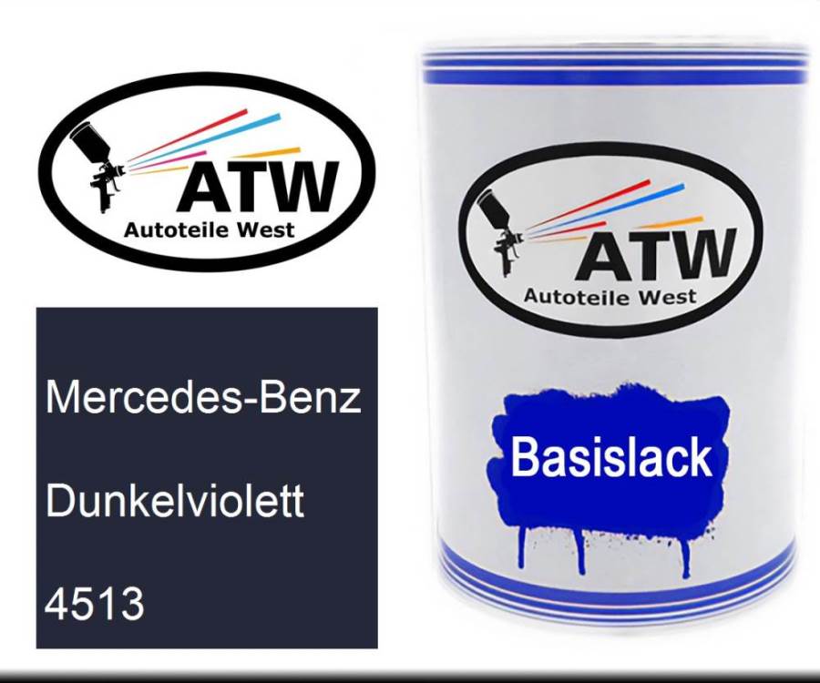 Mercedes-Benz, Dunkelviolett, 4513: 500ml Lackdose, von ATW Autoteile West.