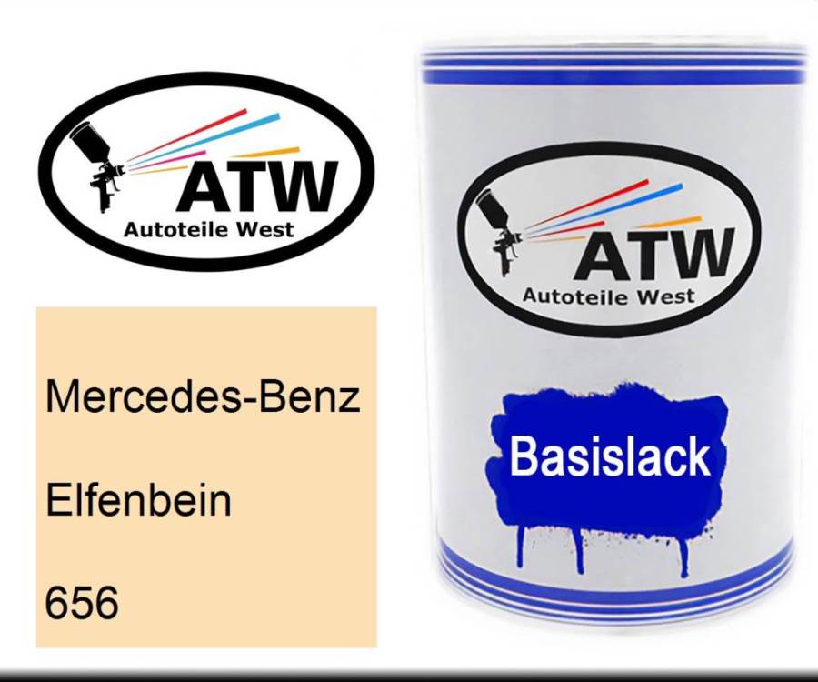 Mercedes-Benz, Elfenbein, 656: 500ml Lackdose, von ATW Autoteile West.