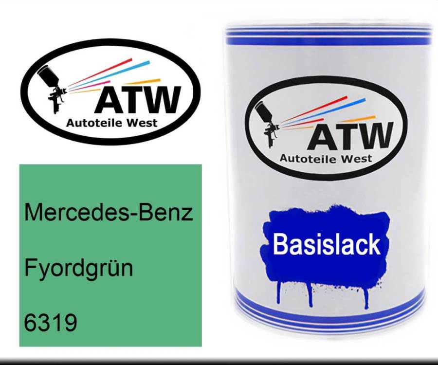 Mercedes-Benz, Fyordgrün, 6319: 500ml Lackdose, von ATW Autoteile West.