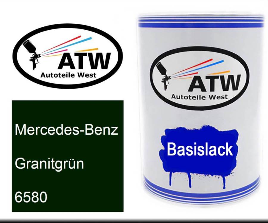 Mercedes-Benz, Granitgrün, 6580: 500ml Lackdose, von ATW Autoteile West.