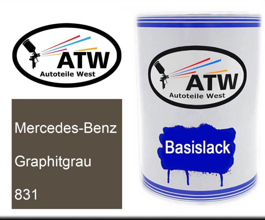 Mercedes-Benz, Graphitgrau, 831: 500ml Lackdose, von ATW Autoteile West.