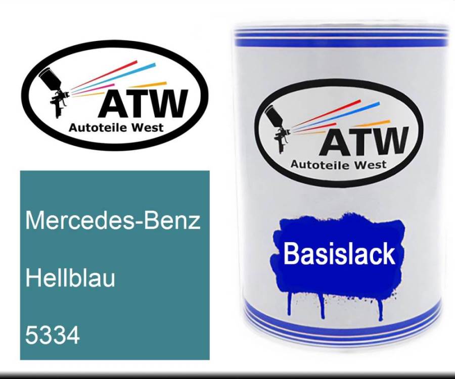 Mercedes-Benz, Hellblau, 5334: 500ml Lackdose, von ATW Autoteile West.