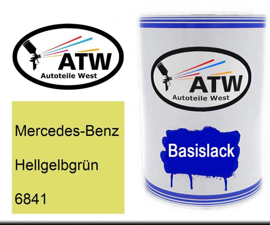 Mercedes-Benz, Hellgelbgrün, 6841: 500ml Lackdose, von ATW Autoteile West.