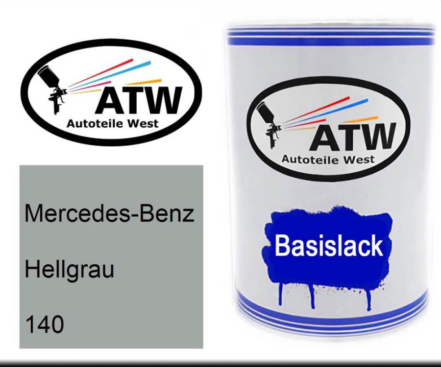 Mercedes-Benz, Hellgrau, 140: 500ml Lackdose, von ATW Autoteile West.