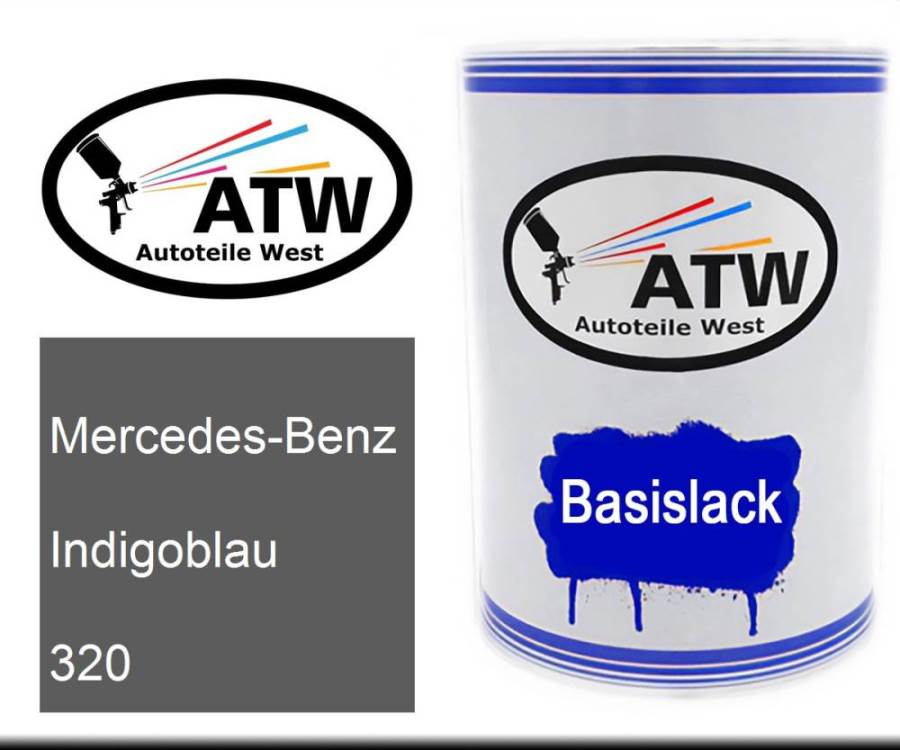 Mercedes-Benz, Indigoblau, 320: 500ml Lackdose, von ATW Autoteile West.