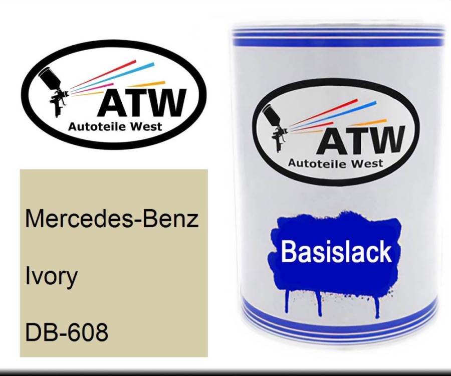 Mercedes-Benz, Ivory, DB-608: 500ml Lackdose, von ATW Autoteile West.