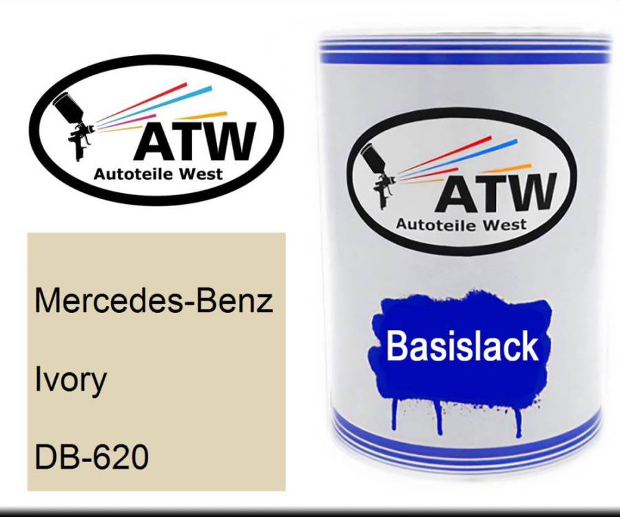 Mercedes-Benz, Ivory, DB-620: 500ml Lackdose, von ATW Autoteile West.