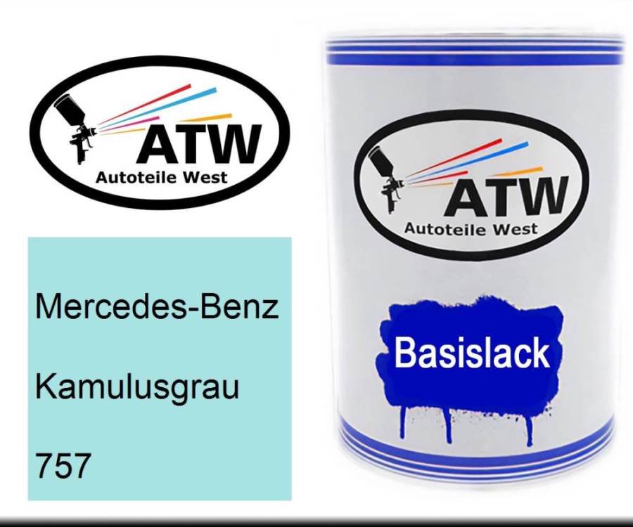 Mercedes-Benz, Kamulusgrau, 757: 500ml Lackdose, von ATW Autoteile West.