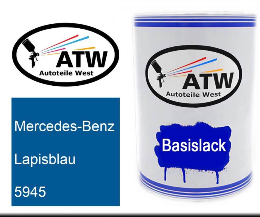 Mercedes-Benz, Lapisblau, 5945: 500ml Lackdose, von ATW Autoteile West.