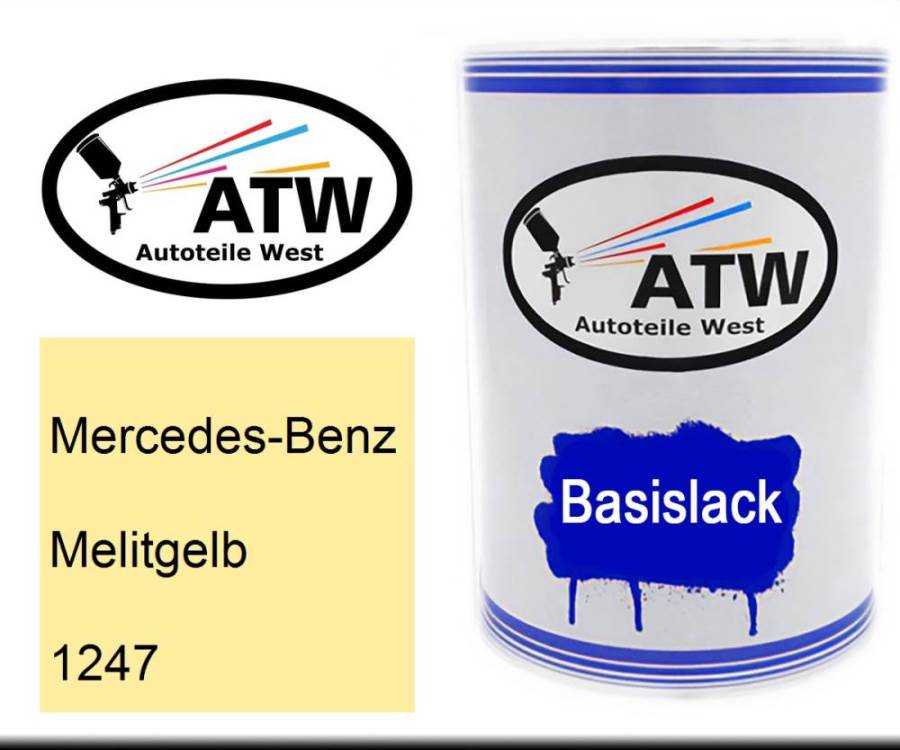 Mercedes-Benz, Melitgelb, 1247: 500ml Lackdose, von ATW Autoteile West.