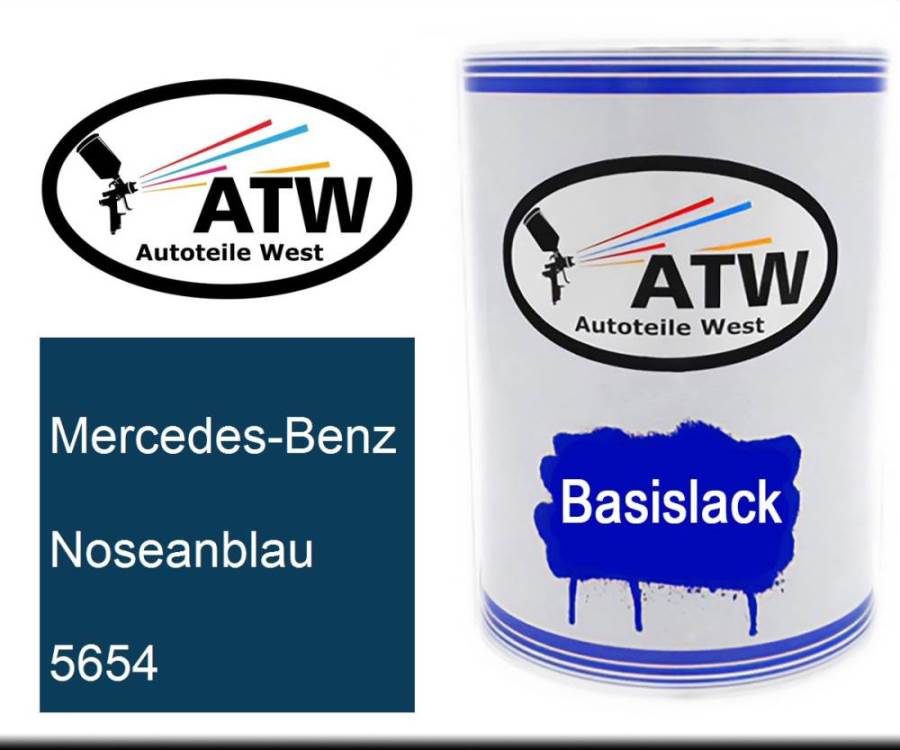 Mercedes-Benz, Noseanblau, 5654: 500ml Lackdose, von ATW Autoteile West.