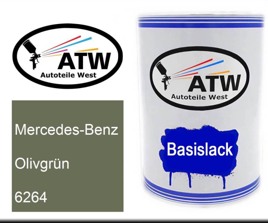 Mercedes-Benz, Olivgrün, 6264: 500ml Lackdose, von ATW Autoteile West.