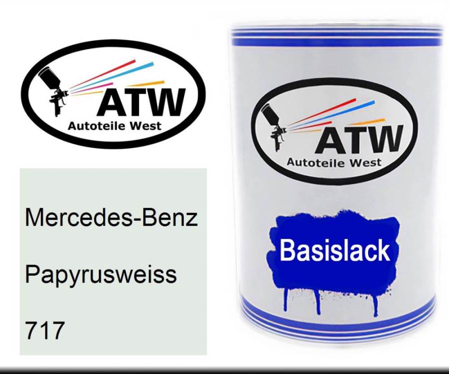 Mercedes-Benz, Papyrusweiss, 717: 500ml Lackdose, von ATW Autoteile West.