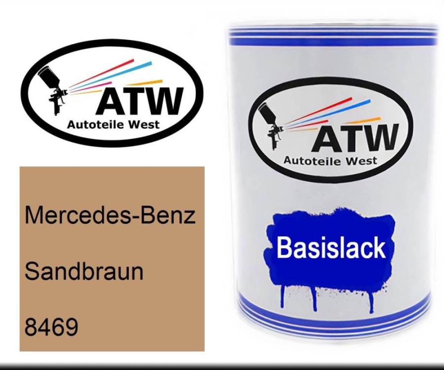 Mercedes-Benz, Sandbraun, 8469: 500ml Lackdose, von ATW Autoteile West.