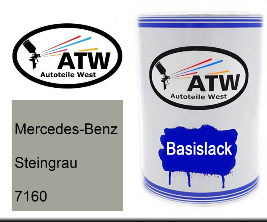 Mercedes-Benz, Steingrau, 7160: 500ml Lackdose, von ATW Autoteile West.