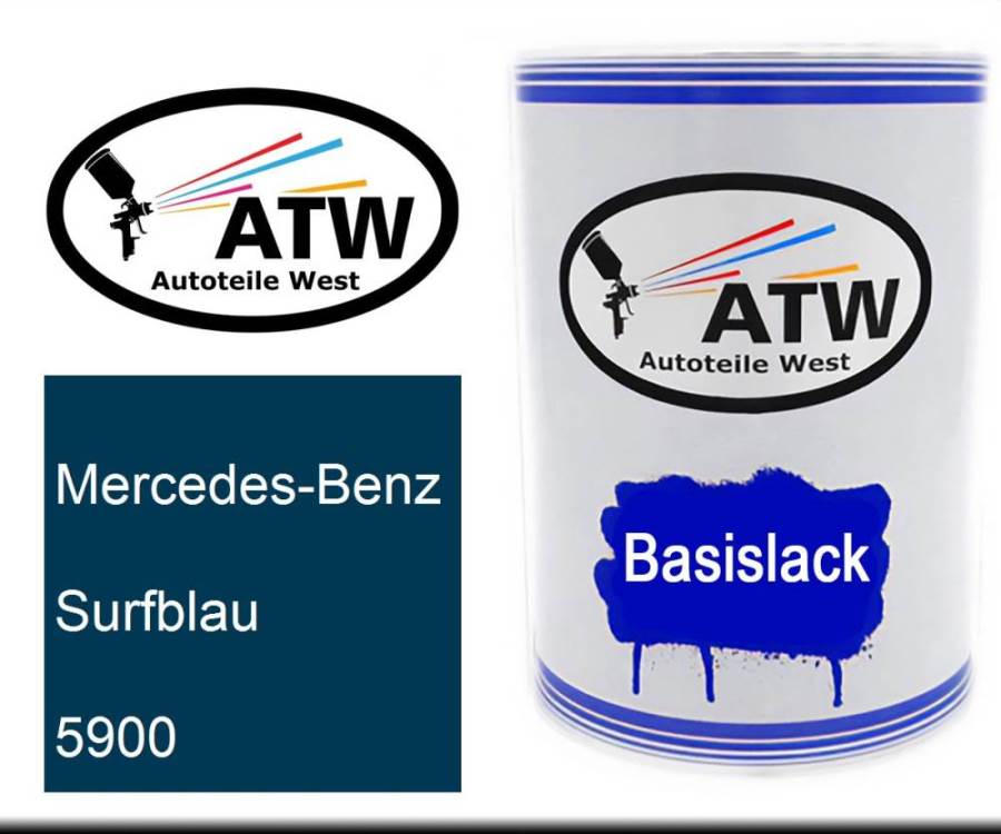 Mercedes-Benz, Surfblau, 5900: 500ml Lackdose, von ATW Autoteile West.