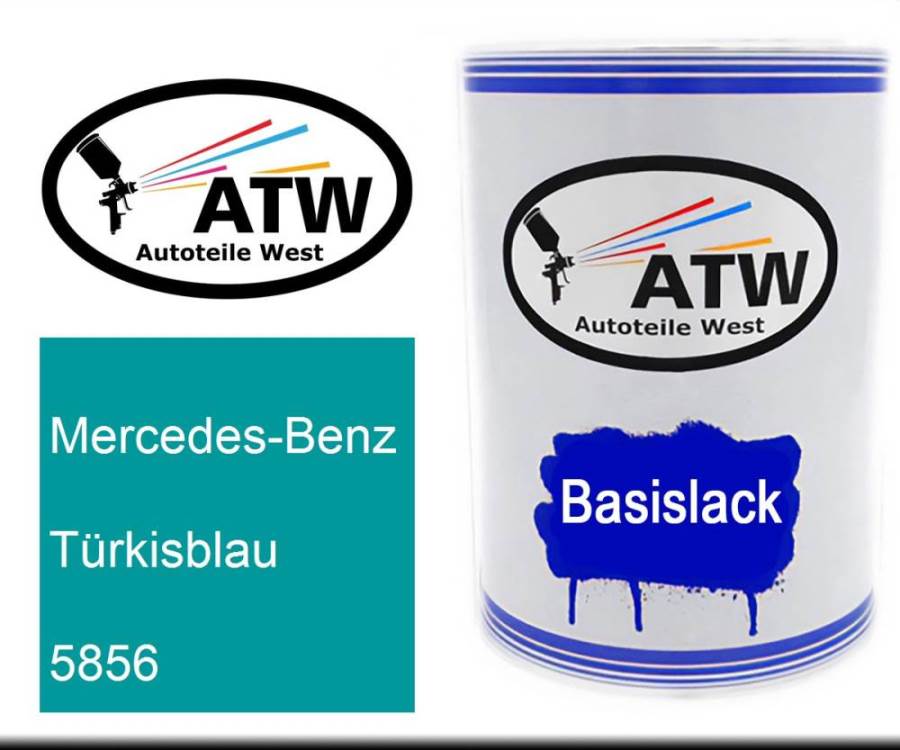 Mercedes-Benz, Türkisblau, 5856: 500ml Lackdose, von ATW Autoteile West.