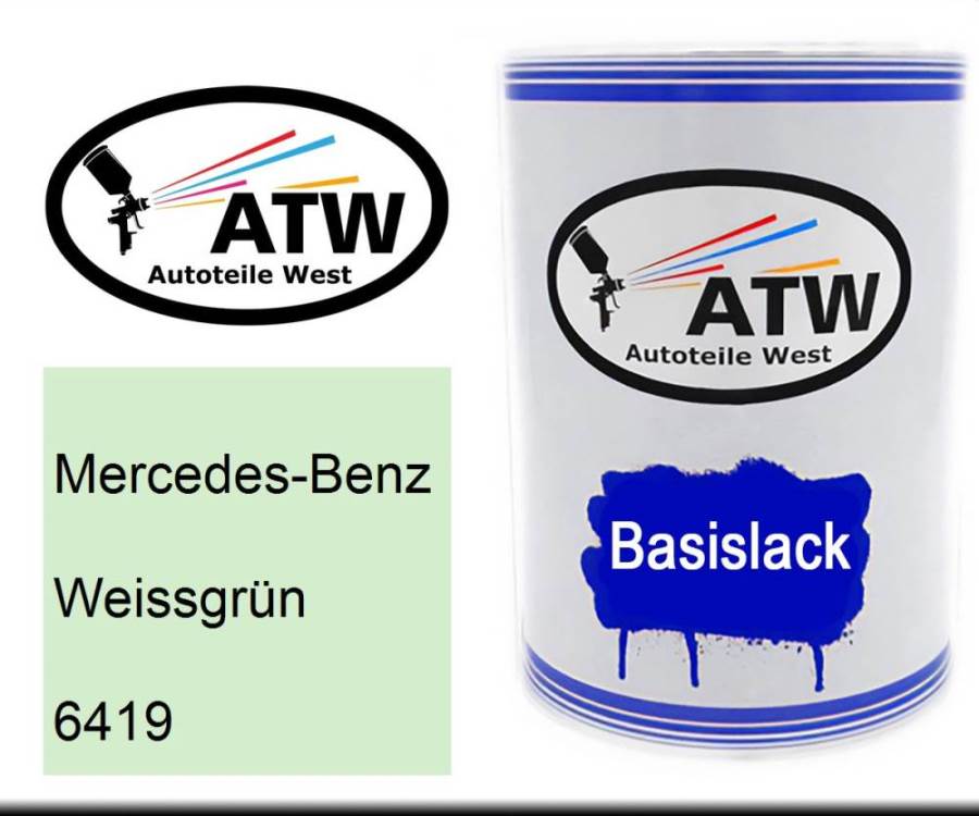 Mercedes-Benz, Weissgrün, 6419: 500ml Lackdose, von ATW Autoteile West.