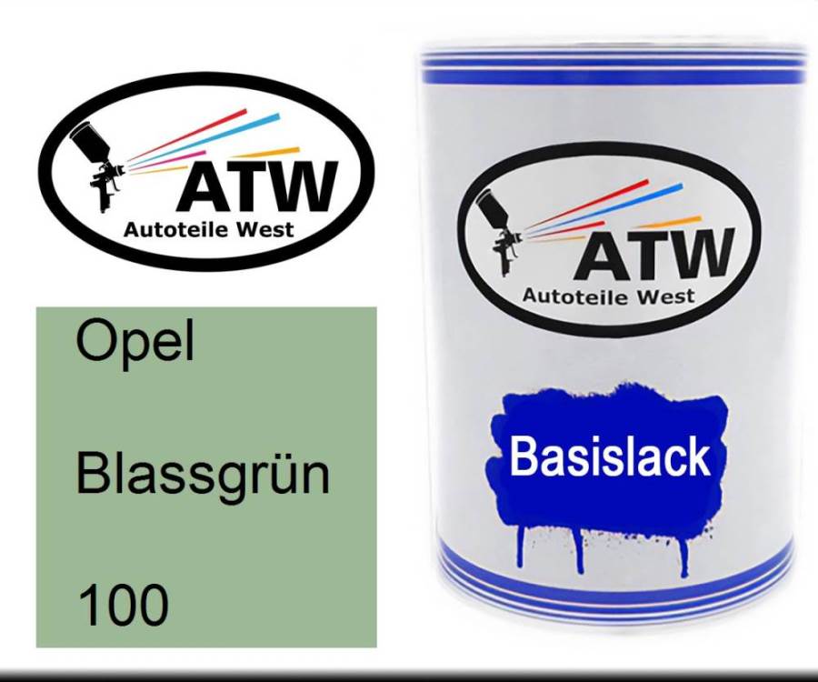 Opel, Blassgrün, 100: 500ml Lackdose, von ATW Autoteile West.