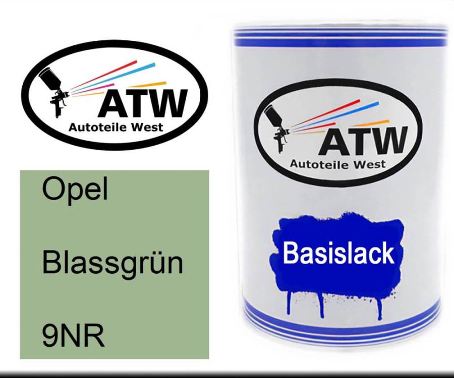Opel, Blassgrün, 9NR: 500ml Lackdose, von ATW Autoteile West.