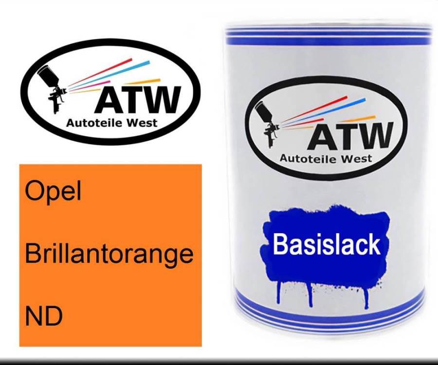 Opel, Brillantorange, ND: 500ml Lackdose, von ATW Autoteile West.