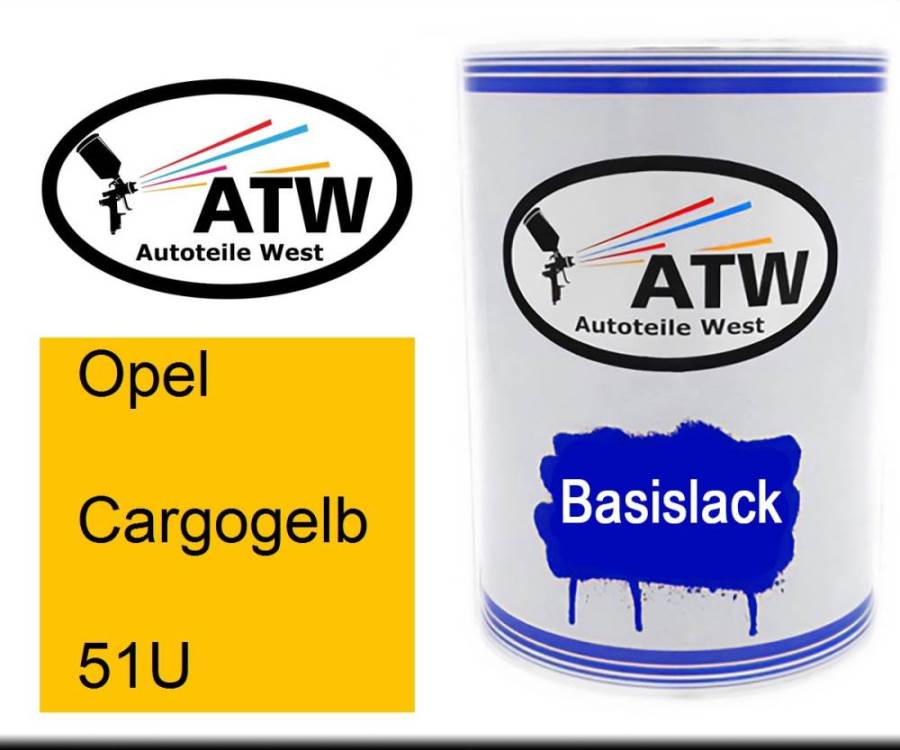 Opel, Cargogelb, 51U: 500ml Lackdose, von ATW Autoteile West.