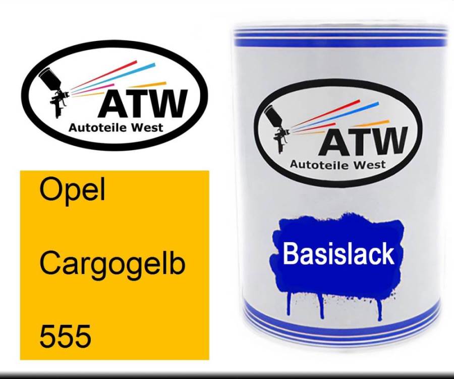 Opel, Cargogelb, 555: 500ml Lackdose, von ATW Autoteile West.