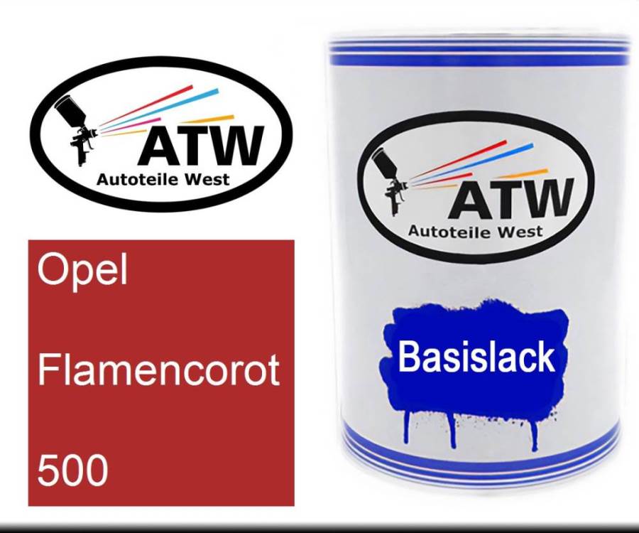 Opel, Flamencorot, 500: 500ml Lackdose, von ATW Autoteile West.