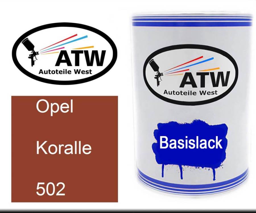 Opel, Koralle, 502: 500ml Lackdose, von ATW Autoteile West.
