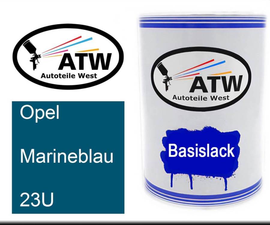 Opel, Marineblau, 23U: 500ml Lackdose, von ATW Autoteile West.