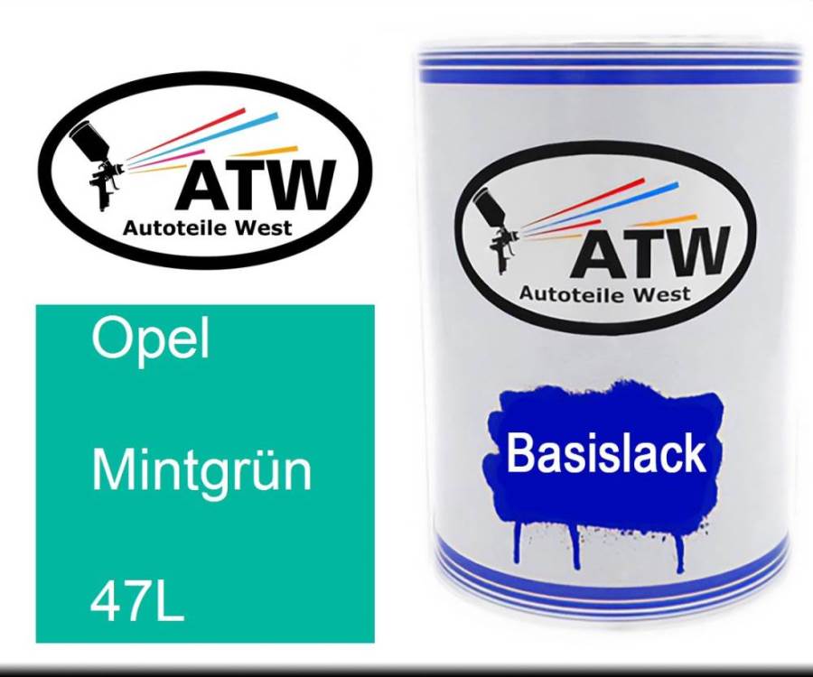 Opel, Mintgrün, 47L: 500ml Lackdose, von ATW Autoteile West.